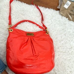 Marc by Marc Jacobs orange/red crinkle leather hand and shoulder bag